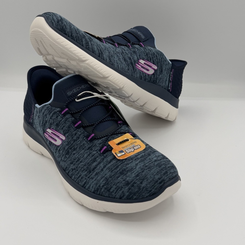 Skechers Summits Dazzling Haze Navy Purple Womens Size 7 Slip Ins Sneaker New